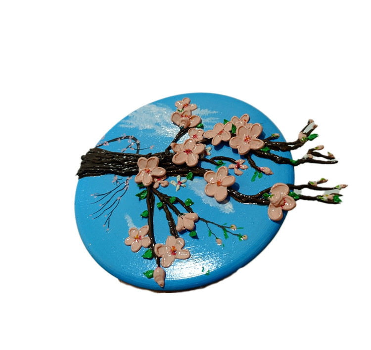 دیوارکوب سفالی برجسته طرح شکوفه